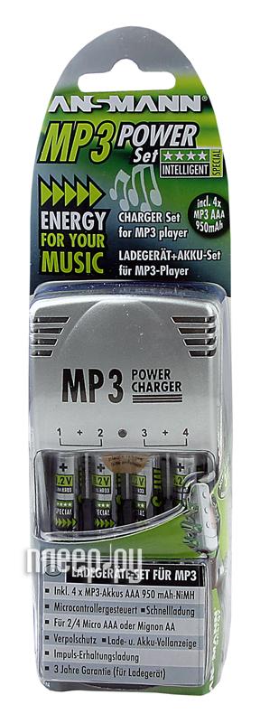 Фотография Зарядное устройство Ansmann MP3 Power Set + 4 акк. AAA 950 mAh Фото Зарядное устройство Ansmann MP3 Power Set + 4 акк. AAA 950 mAh