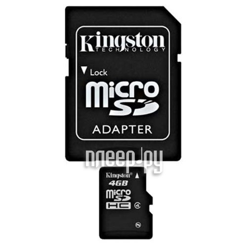    4Gb - Kingston - Micro Secure Digital HC Class 4 SDC4/4GB-2ADP + 2 