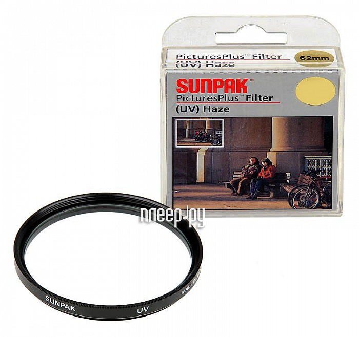 Фотография Светофильтр 62мм Sunpak UV (Haze) 62mm Фото Светофильтр 62мм Sunpak UV (Haze) 62mm