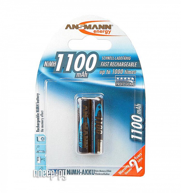 Фотография Аккумулятор AAA - Ansmann R03 1100 mAh Ni-MH (2 штуки Фото Аккумулятор AAA - Ansmann R03 1100 mAh Ni-MH (2 штуки