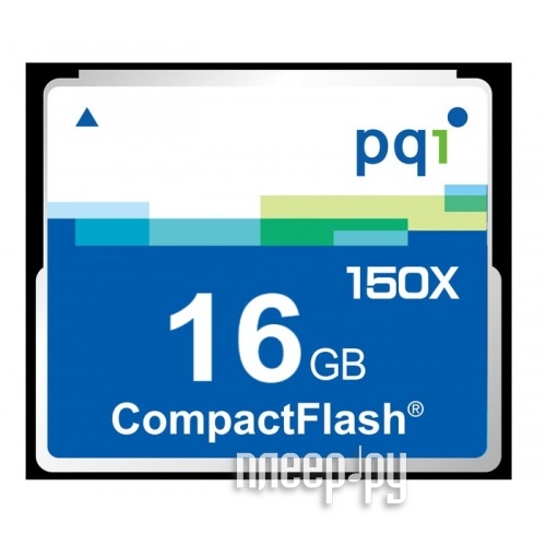 Фотография Карта памяти 16Gb - PQI 150x - Compact Flash Фото Карта памяти 16Gb - PQI 150x - Compact Flash