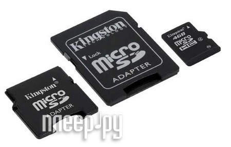    8Gb - Kingston - Micro Secure Digital HC Class 4 SDC4/8GB-2ADP + 2 