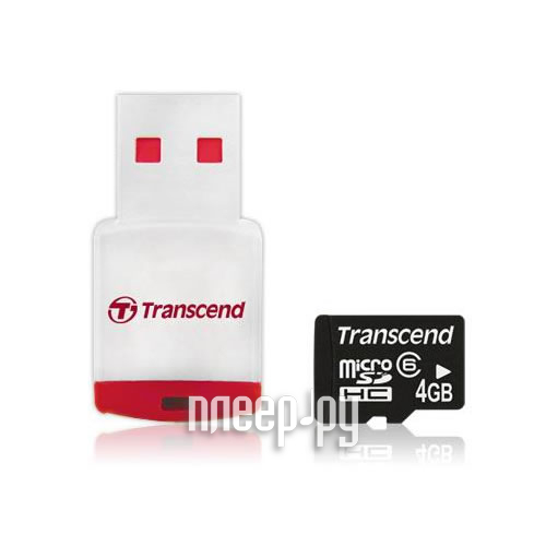    4Gb - Transcend - Micro Secure Digital HC Class 6 TS4GUSDHC6-P3 c -