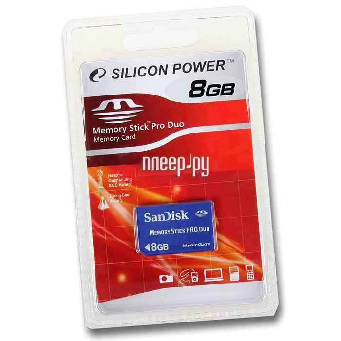    8Gb - Silicon Power - Memory Stick Pro Duo SP008GBMPD000V30