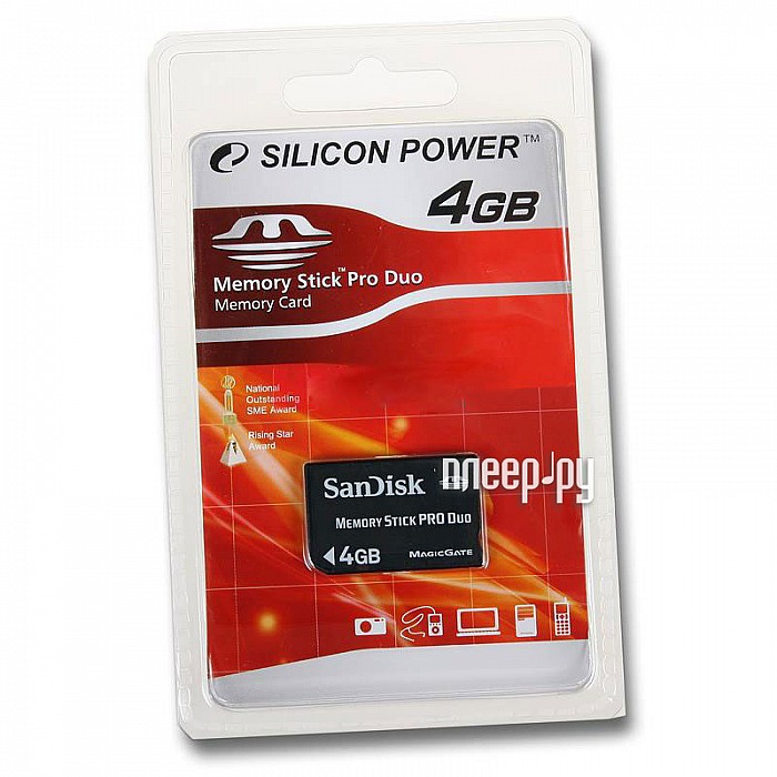    4Gb - Silicon Power - Memory Stick Pro Duo SP004GBMPD000V30