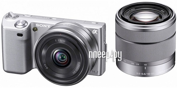 ���� ����������� Sony Alpha NEX-5D Kit 16 ��, 18-55 �� Silver