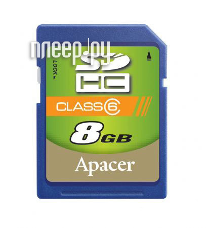    8Gb - Apacer Hight-Capacity Class 6 - Secure Digital AP8GSDHC6-R