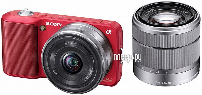 ���� ����������� Sony Alpha NEX-3D Kit16 mm, 18-55 �� Red