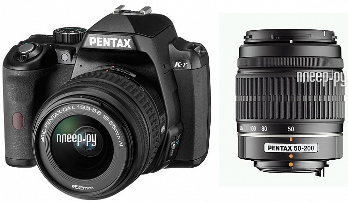   Pentax K-r Double Kit DA 18-55  & DA 50-200 mm Black