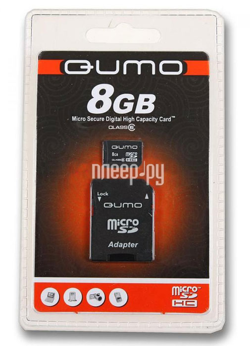 Фотография Карта памяти 8Gb - Qumo - Micro Secure Digital HC Class 6 Фото Карта памяти 8Gb - Qumo - Micro Secure Digital HC Class 6