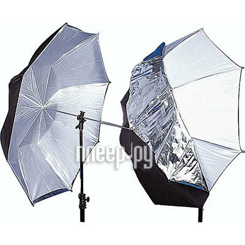  , - Lastolite 100cm Dual Duty Umbrella 4523 White/Silver/Black