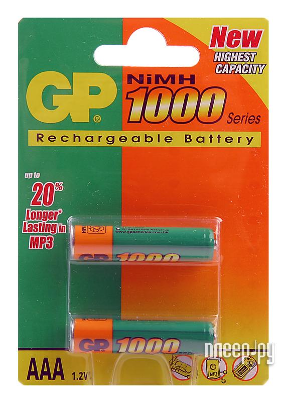 Фотография Аккумулятор AAA - GP R03 1000 mAh Ni-MH (2 штуки) / 100AAAHC-UC2 Фото Аккумулятор AAA - GP R03 1000 mAh Ni-MH (2 штуки) / 100AAAHC-UC2