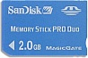    2Gb - Sandisk - Memory Stick Pro Duo Mobile SDMSPD-2048-E11 / SDMSPD-002G-B35