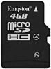 Фотография Kingston MicroSDHC 4GB Class 4 Фото Kingston MicroSDHC 4GB Class 4