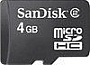  Sandisk microSDHC Card 4GB Class 2