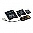 Фотография Kingston (MBLYG2 8GBIR) Карта памяти Кингстон, стандарт microSDHC, 8ГБ, Multi-Kit с адаптерами miniSD, SD, USB