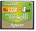 Apacer (AP4GCF133-R) Карта памяти 4ГБ Apacer, стандарт Compact Flash, скорость 133x